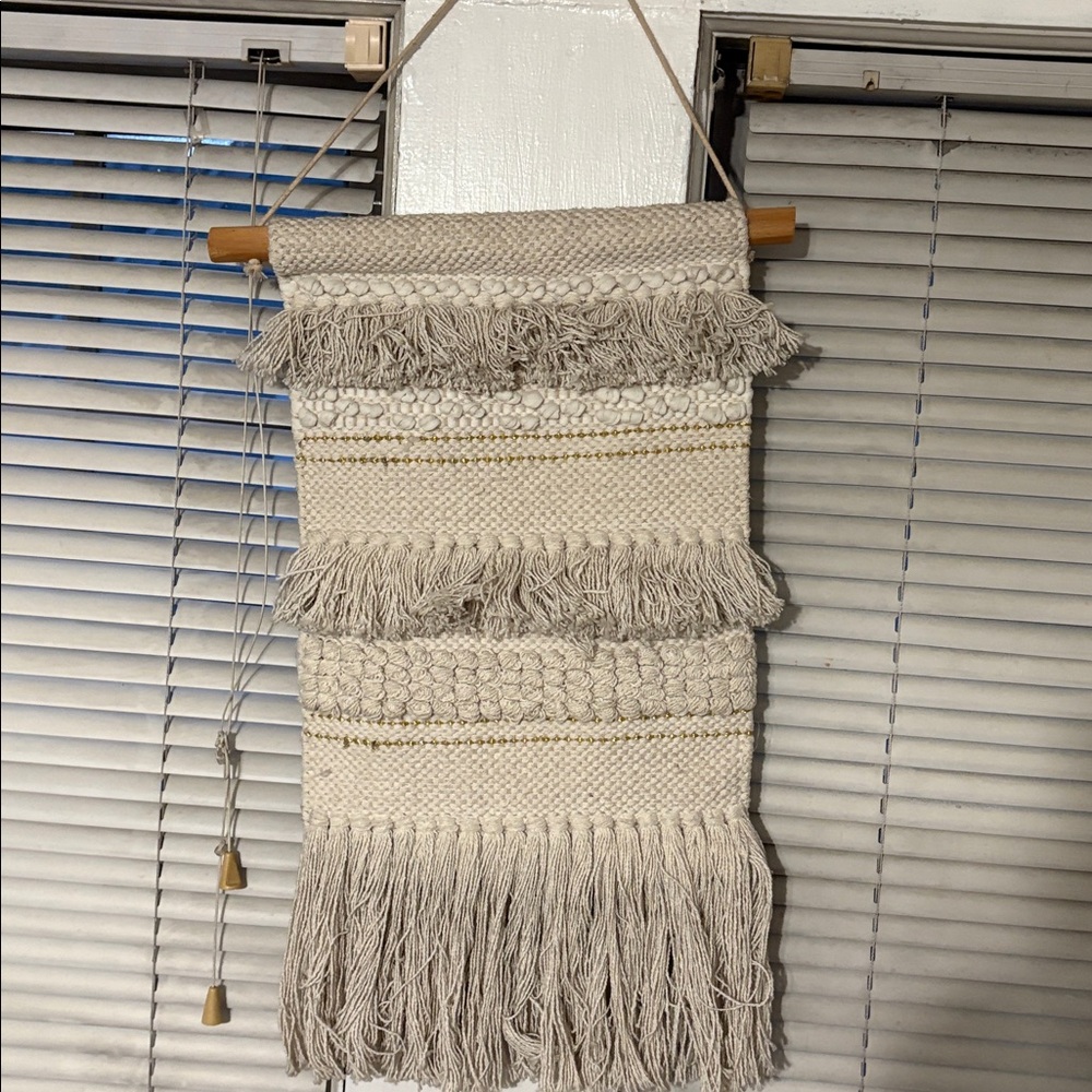 Boho Woven Wall Hanging with Fringe